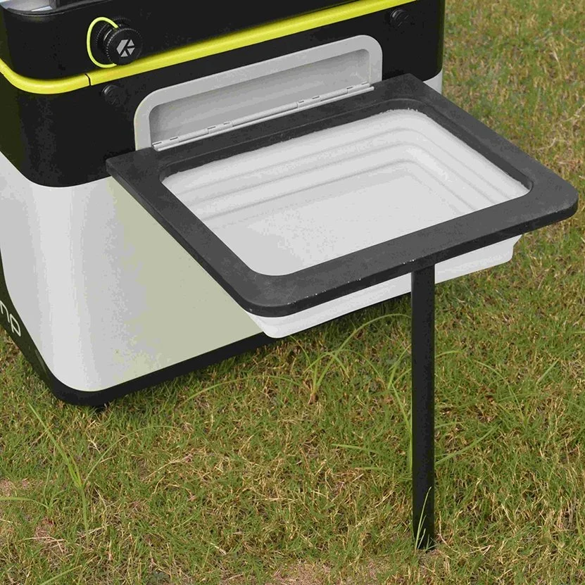 Eat Camp Outdoor Camping Kitchen Box with BBQ Stove Iron Grill Tables