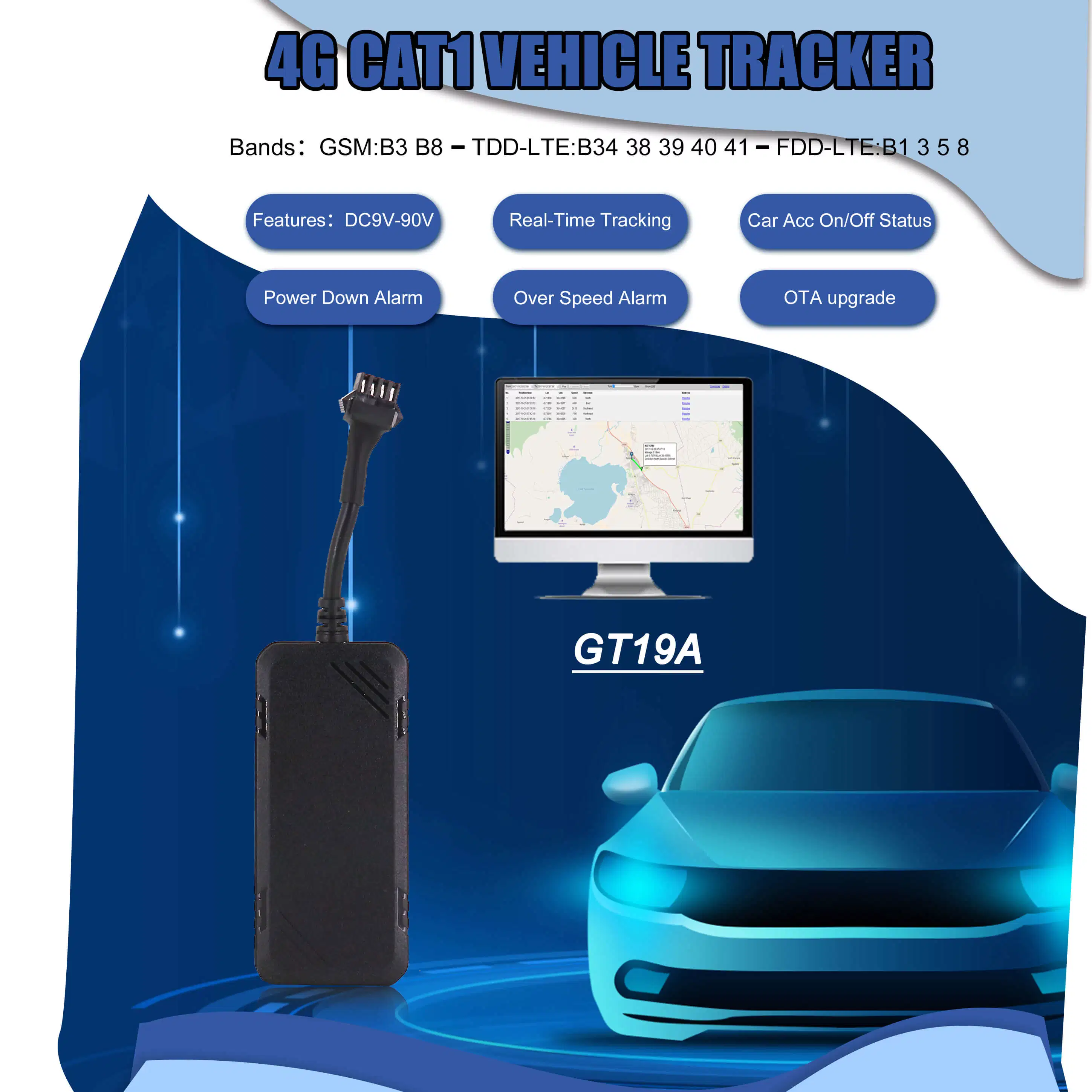 Automotive GPS Vehicle Tracker 4G Wholesale/Supplier GPS Tracking Device Motorcycles Vehicle Accessories