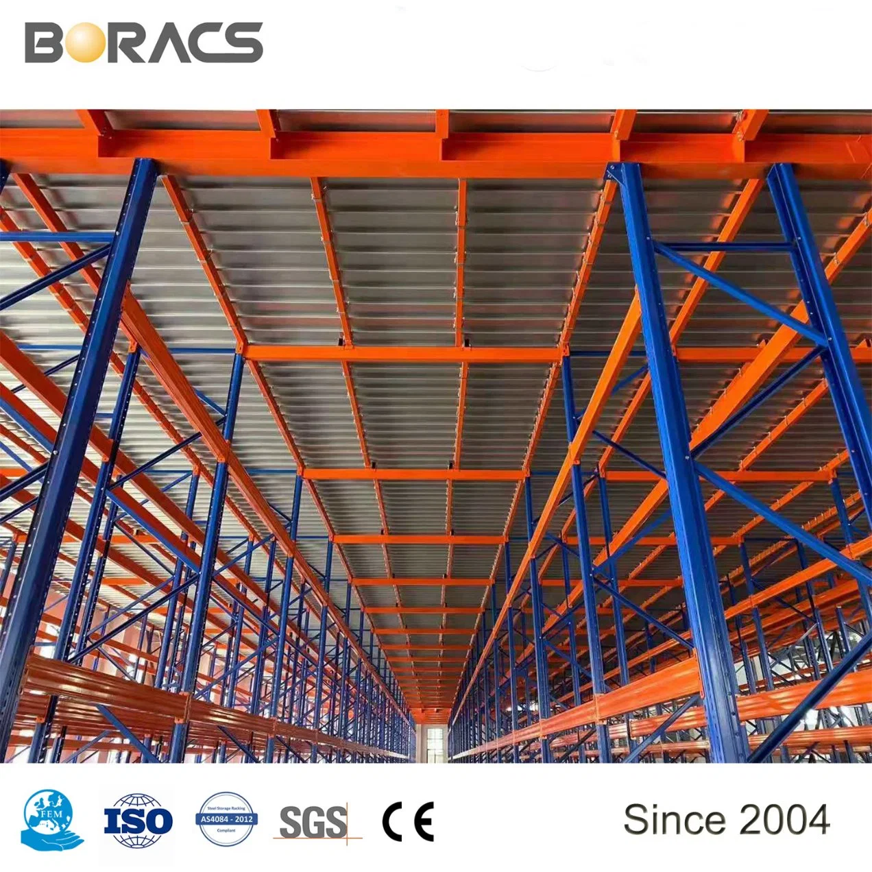 H2.5m~H4m Height Mezzanine Floor Racking with 300kg-1000kg/Sqm