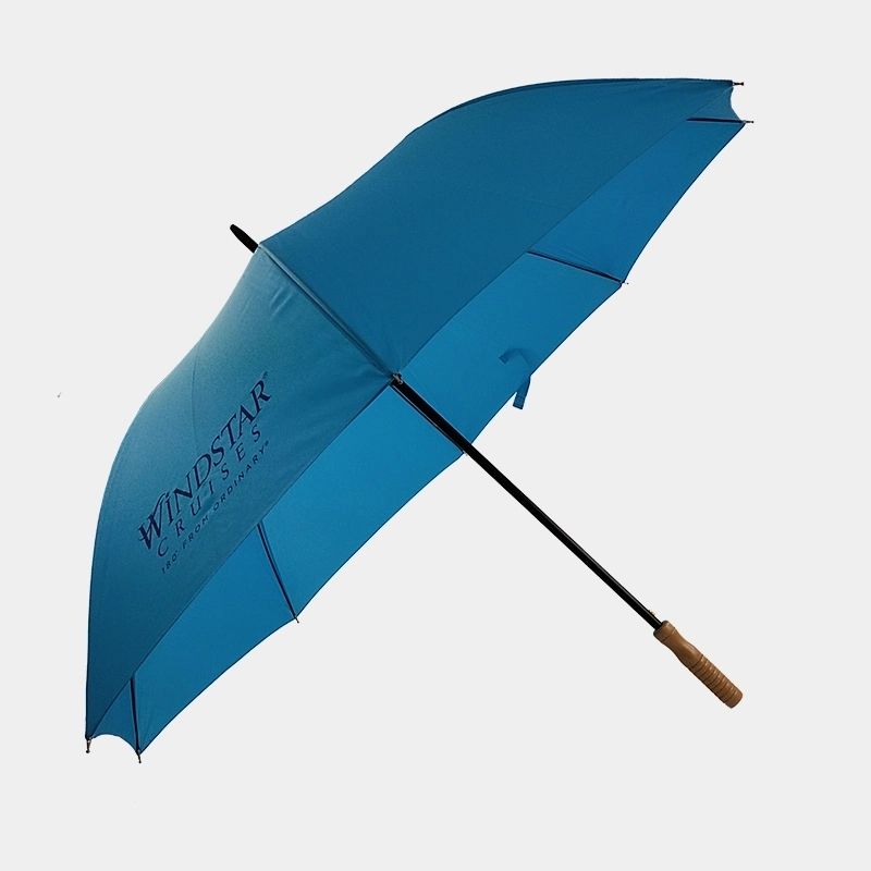 Wooden Handle Custom Logo Promotional Straight Golf Umbrella