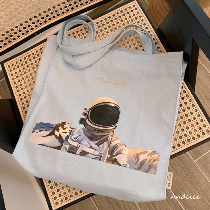 Fashion Canvas Shopping Bag with Logo Printed Cotton Canvas Tote Bag