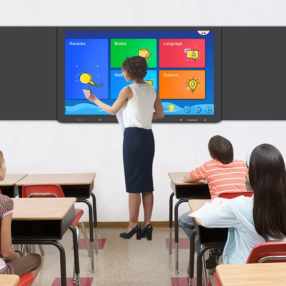 Android Windows OS 75 85 86 Inch Wireless Projection School Teaching All in One PC Nano Interactive Digital Blackboard