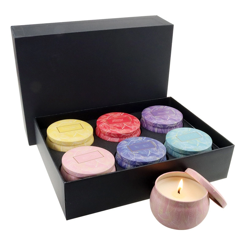 Velas perfumadas al por mayor Jar de cera de soja hecho a mano de viaje Tin portátil Velas perfumadas Regalos Sets for Women