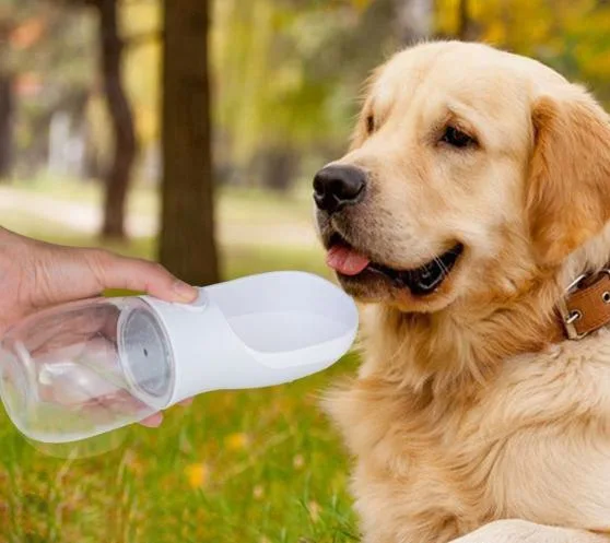 Cão portátil garrafa de água à prova de vazamento Puppy Purificador de Água Potável com o Alimentador do Cilindro