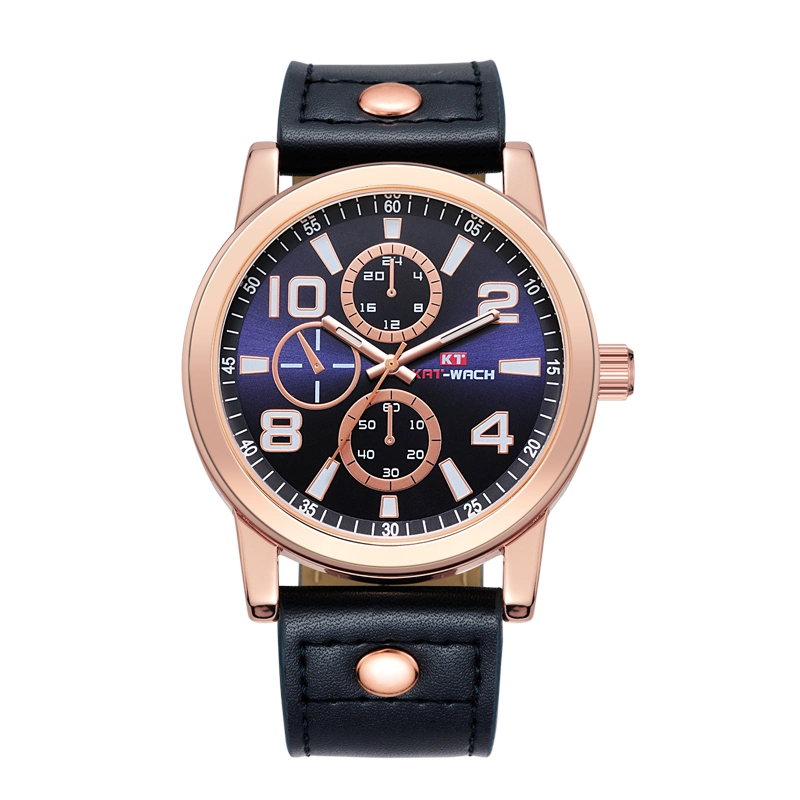Custom Men Quartz Watches Leather Strap Frosted Men pulso Luxury Relógio de mão de relógio online para homens
