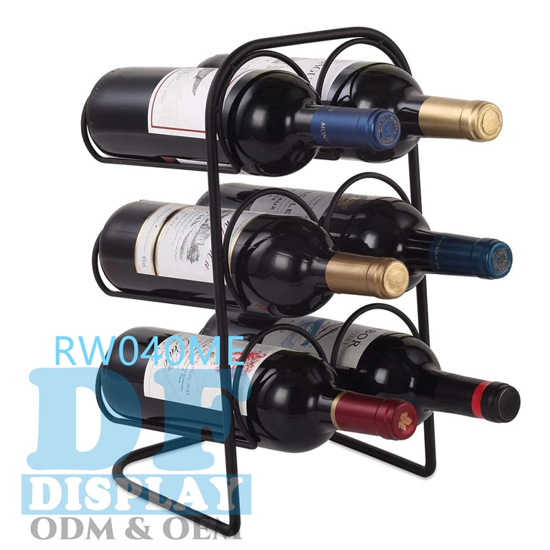 Wine Rack Classic Metal Steel Free-Standing Curved 4 Bottle Modular Wine Rack Storage Organizer Wine Bottle Holder