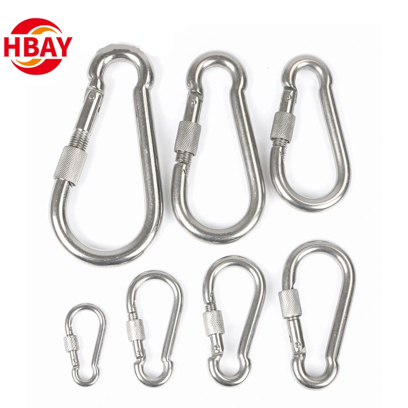 Heavy Duty 316 Stainless Steel Stainless Steel Spring Hook DIN5299 Carabiner Hook