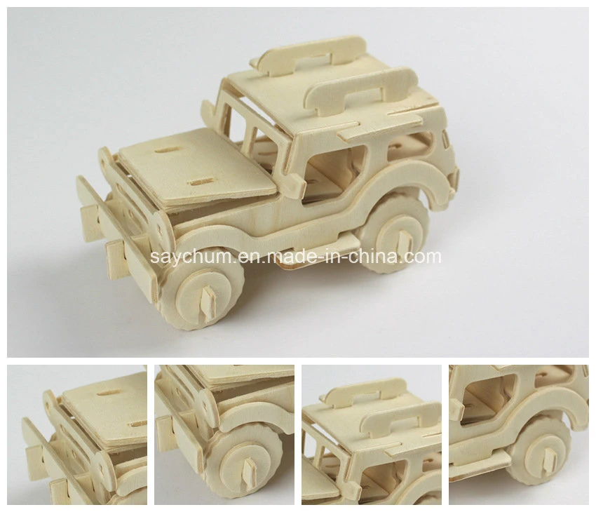 3D Wood Puzzles Children Adults Vehicle Puzzles Wooden Toys