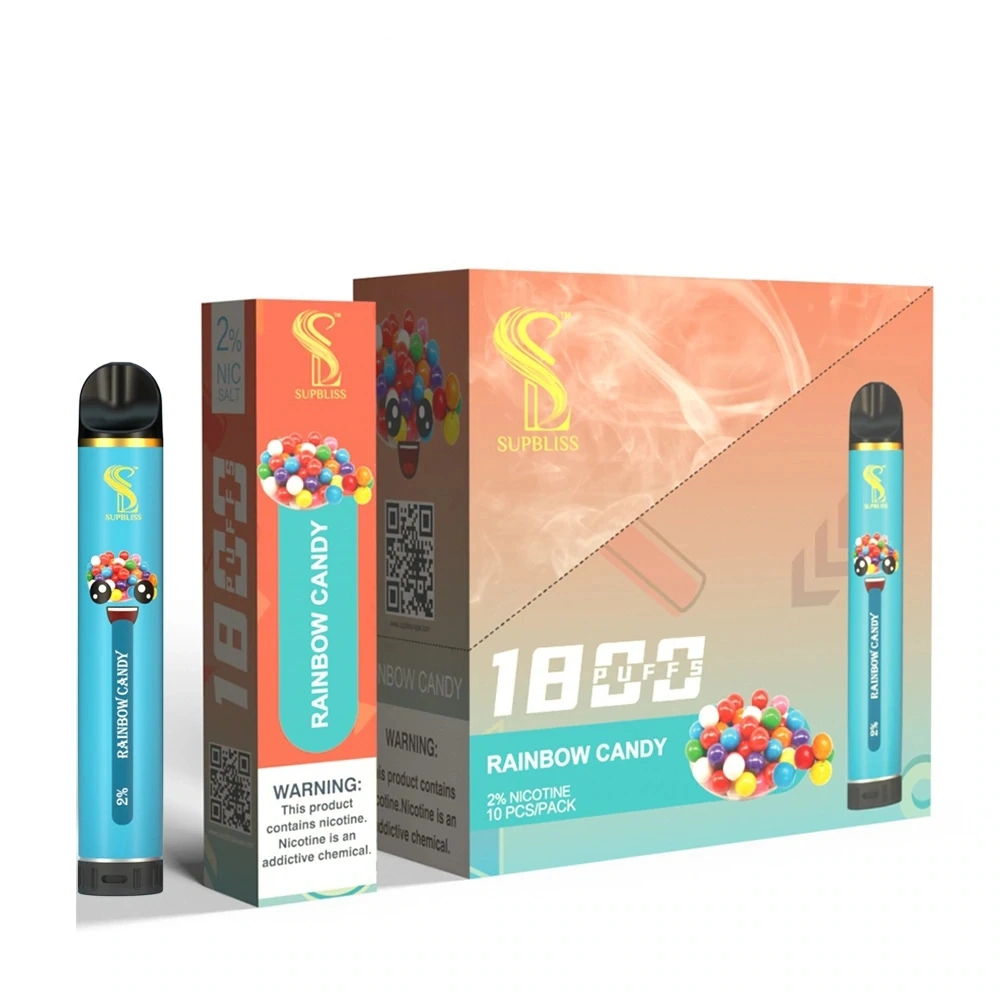 Descartável original 2% de nicotina 1800 Baforadas Vape Cheio 6ml 20mg de nicotina 850 Bateria Supbliss grossista Extra