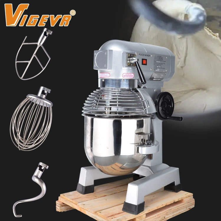 Vigevr Baking Machine Commercial Industrial Bakery Equipment Machine 10L 20L 30L Electric Cake Stand Planetary Spiral Bread Flour Dough Mixing Mixer with Bowl