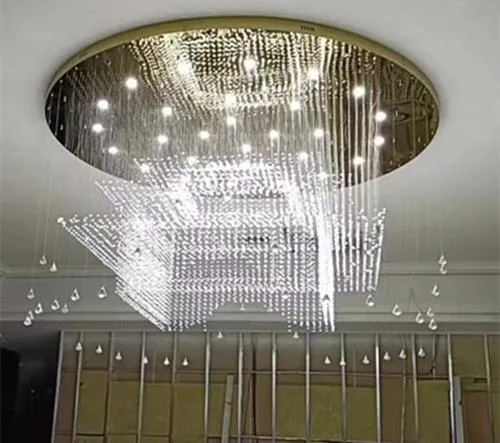 Роскошными хрустальными люстрами подвесной потолок лобби лампы освещения светодиодный индикатор