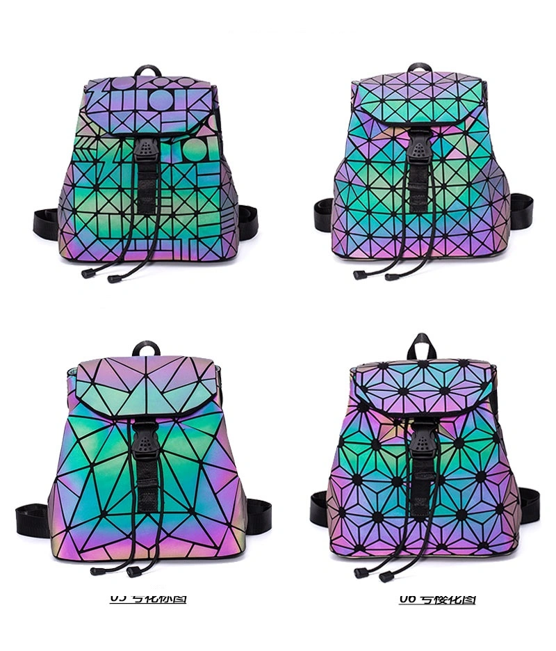 2021 Women Backpack Bags Designer Geometric Luminous Backpacks School Bags