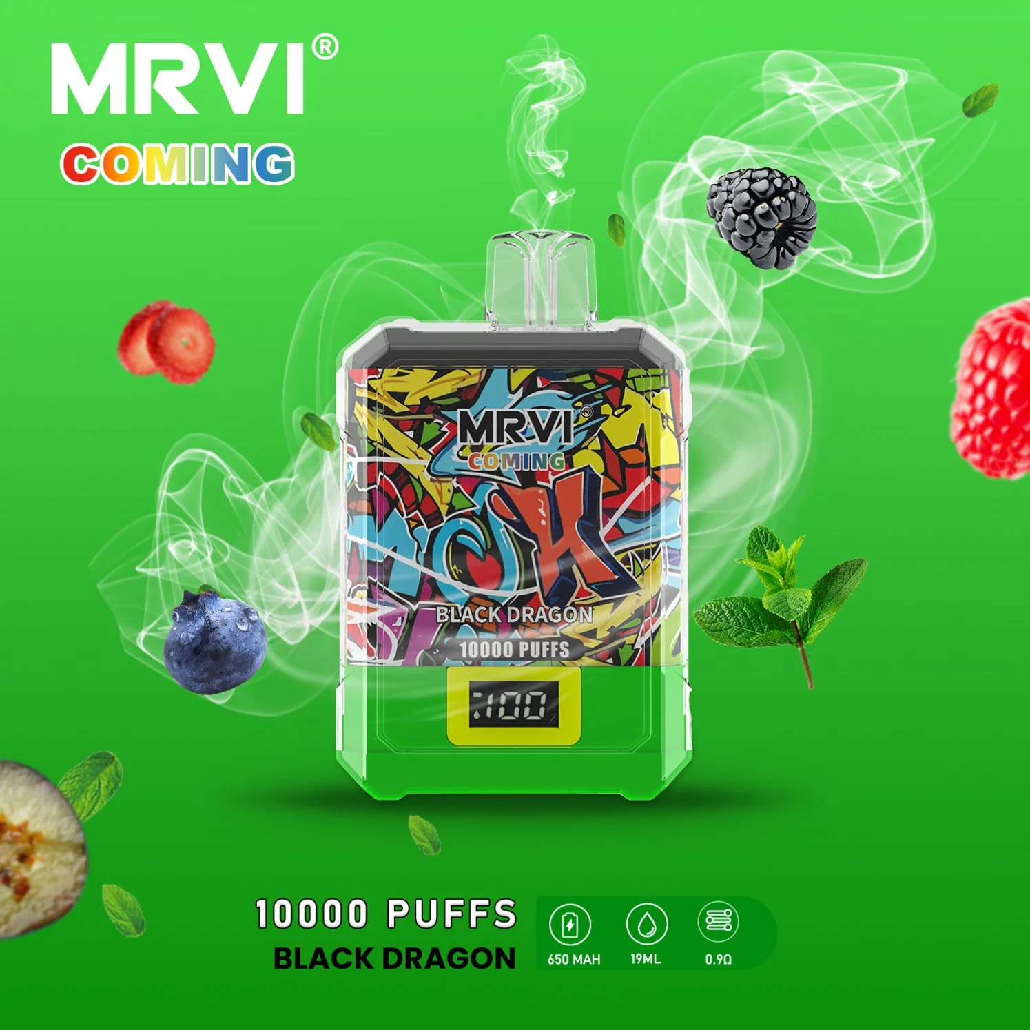 2023 Nuevo Vape Mrvi desechables próximos 10000 bocanadas cigarrillo electrónico con pantalla LED