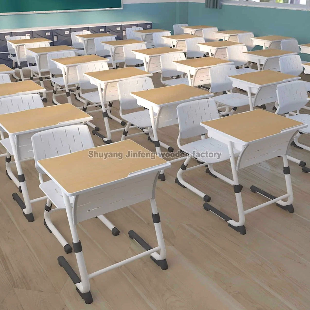 Mx0041 Furniture Adjustable Height School Desks and Chair Set