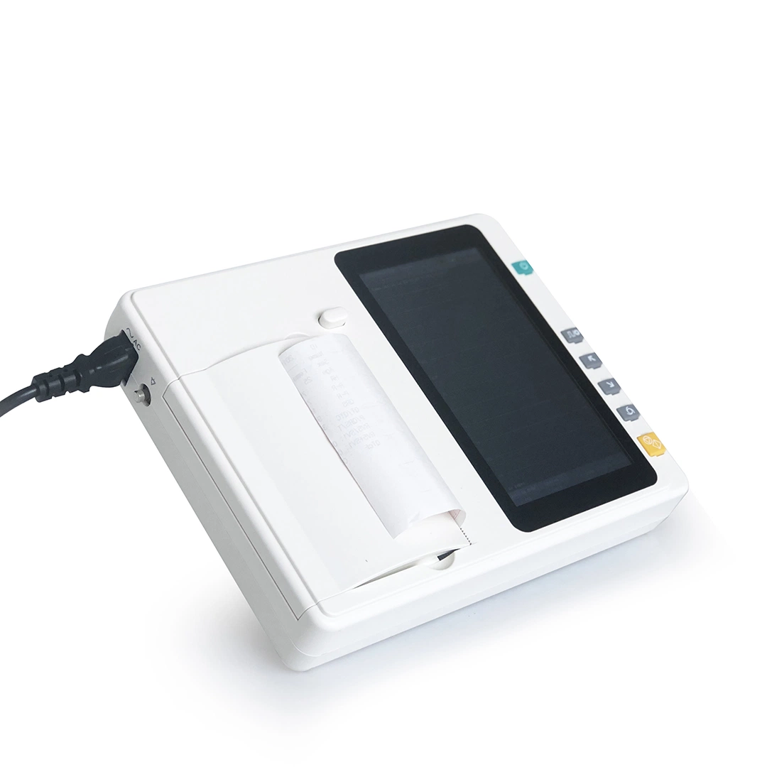 CE&amp;ISO13485 معدات المستشفى المعتمدة 3 قنوات رقمية مخطط القلب الكهربائي الطبي المحمول الماكينة المزودة بشاشة لمس
