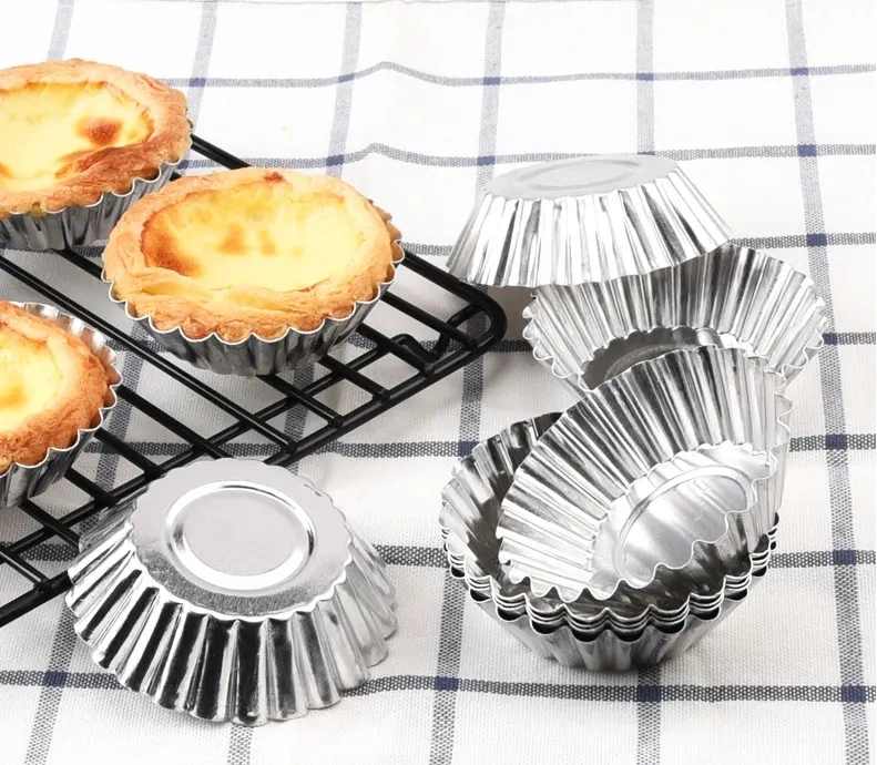 Small Tin Foil Baking Cups Bowl Air Fryer Heart Shape Aluminum Foil Cake Pans