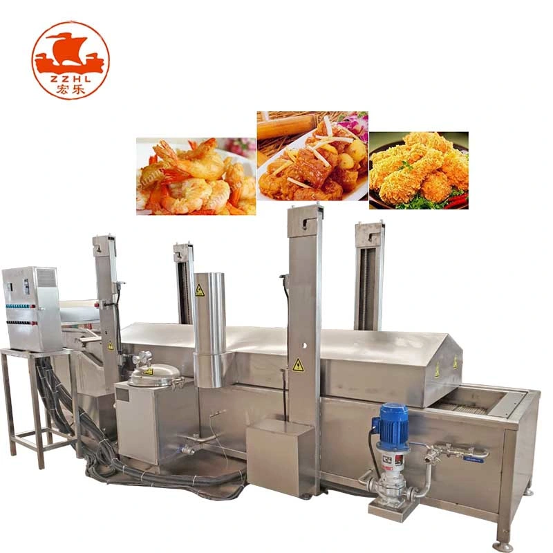 Meatball Fryer Pressure Food machine Gari Continuous Commercial Belt Frying Fried Chicken Machine