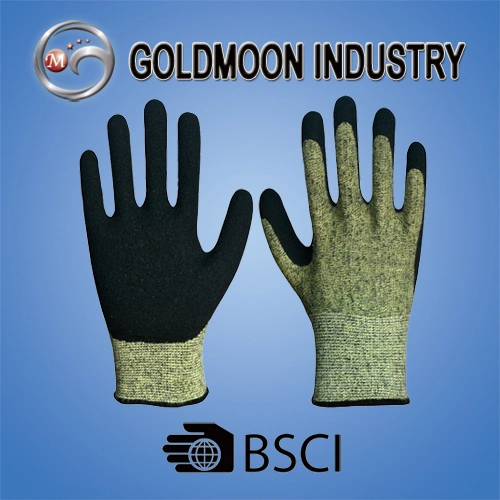 13G Kevlar Black Latex Cutting Resistance Level 5 Safety Work Glove