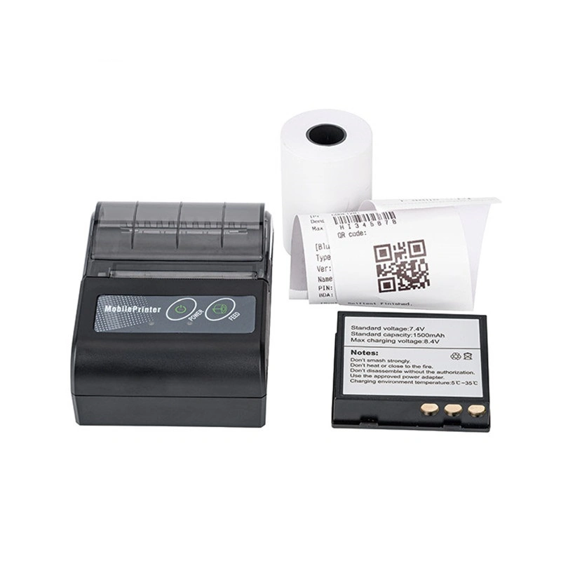 Mini impresora portátil portátil 2 pulgadas Bluetooth recibo térmico Código de barras Impresora