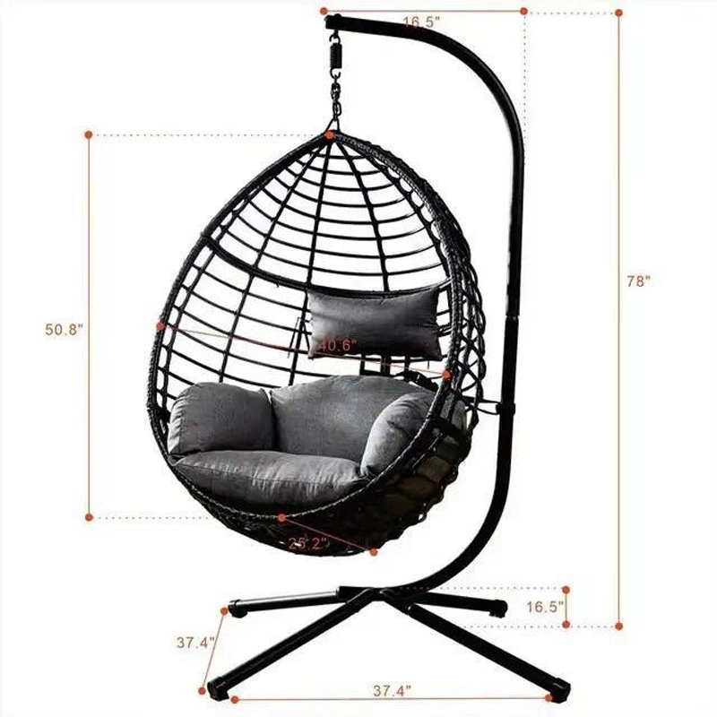 Hot Selling Outdoor Rattan Hanging Chair Leisure Wicker Swing Chair