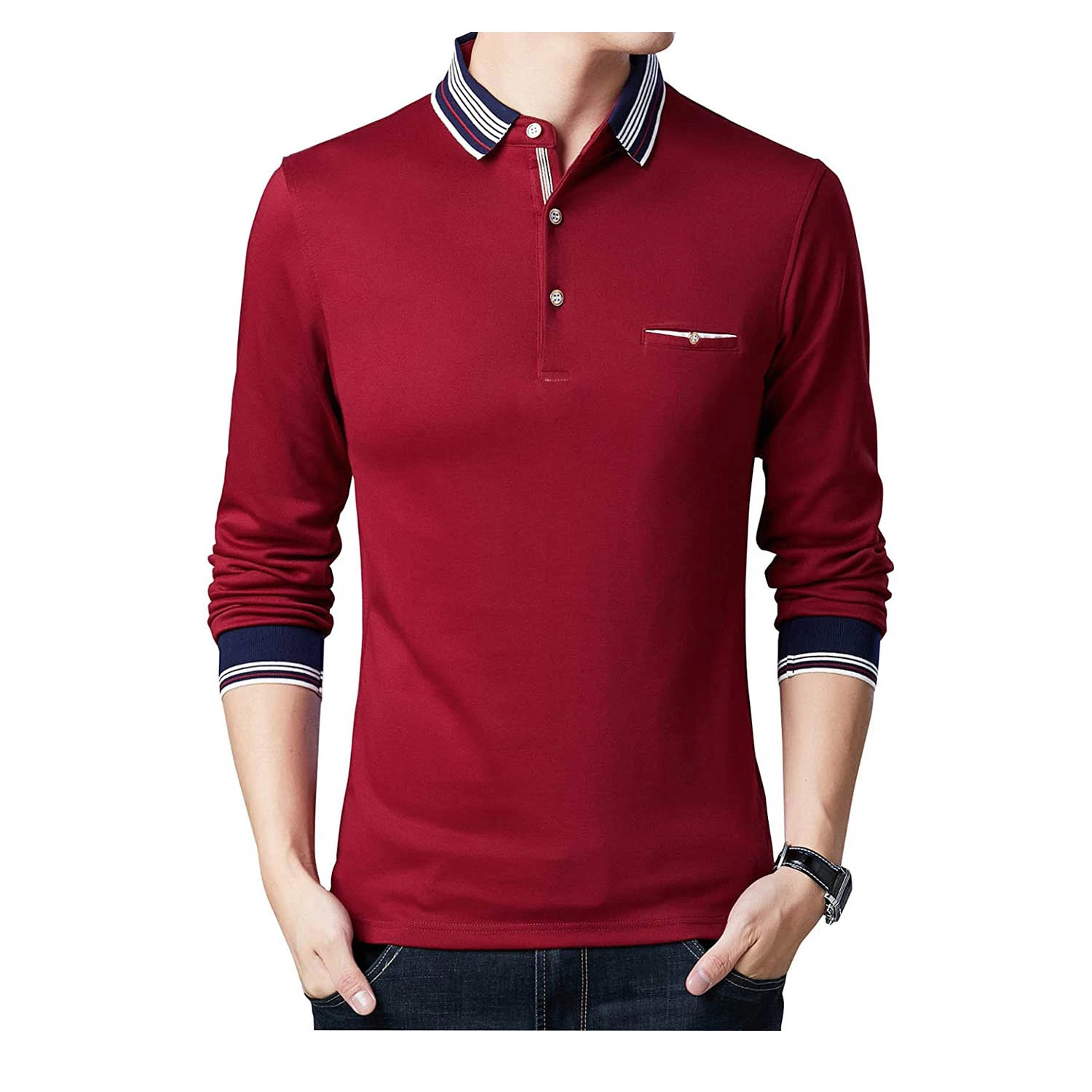 Mens Polo Shirt Casual Slim Fit Polo T Shirts Golf Wear