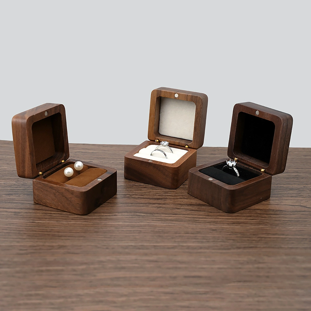 Exquisite Craftsmanship Proposal Wooden Jewelry Box Small Portable Travel Ring Earrings Pendant Mini Jewelry Storage Box Spot Goods Supply