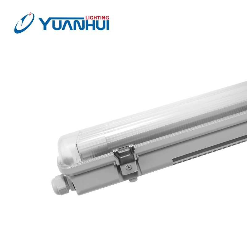 for T8 with Metal Reflector LED Fluorescent IP65 Install Double or Single Tube LED Waterproof Light