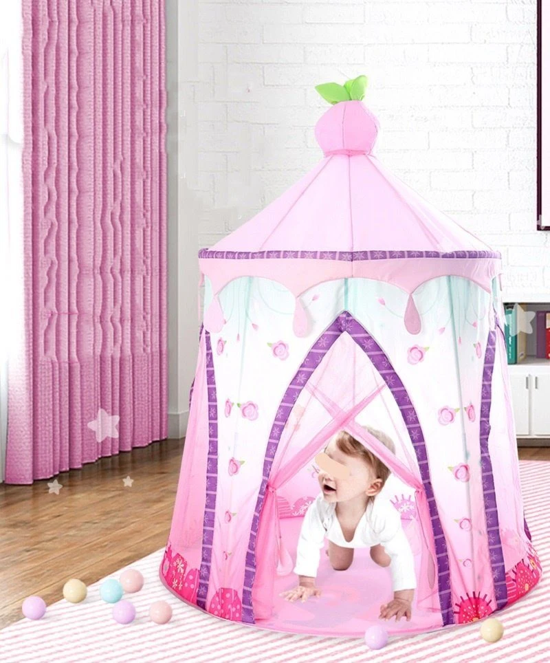 Kiddie Princess Mesh Playhouse Tent Collapsible Children Tent Pop up Round Game Room Wbb16368