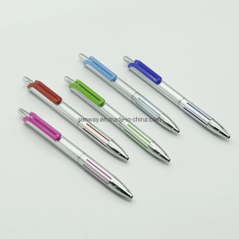 Wholesale/Supplier Advertising Pretty Silver Stylish Gift Click Plastic Ballpoint Pen