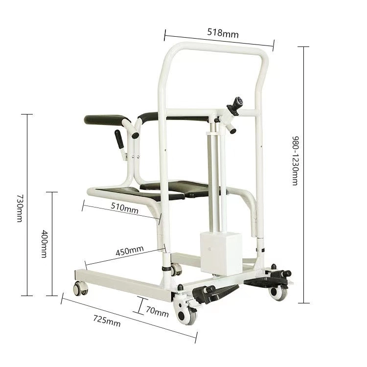 Electric Lifting Chair with Commode Seat Transfer Chair to Bed Transport Machine for Patients Waterproof