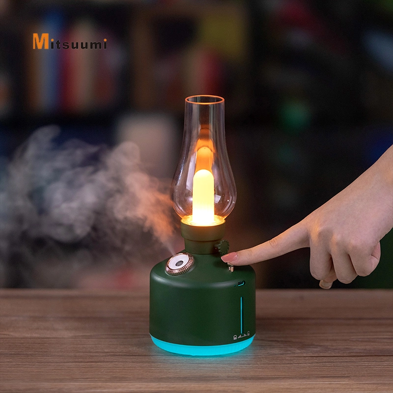 Lámpara portátil de queroseno humidificador de aire decorativo recargable LED