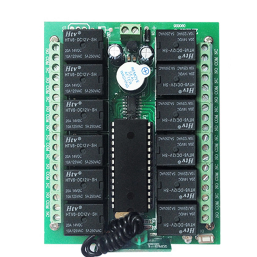 Inching/Self-Lock/Interlocked 12V 12channel RF 433MHz /315MHz Wireless Relay Remote Control Switches + 12-Key Transmitter