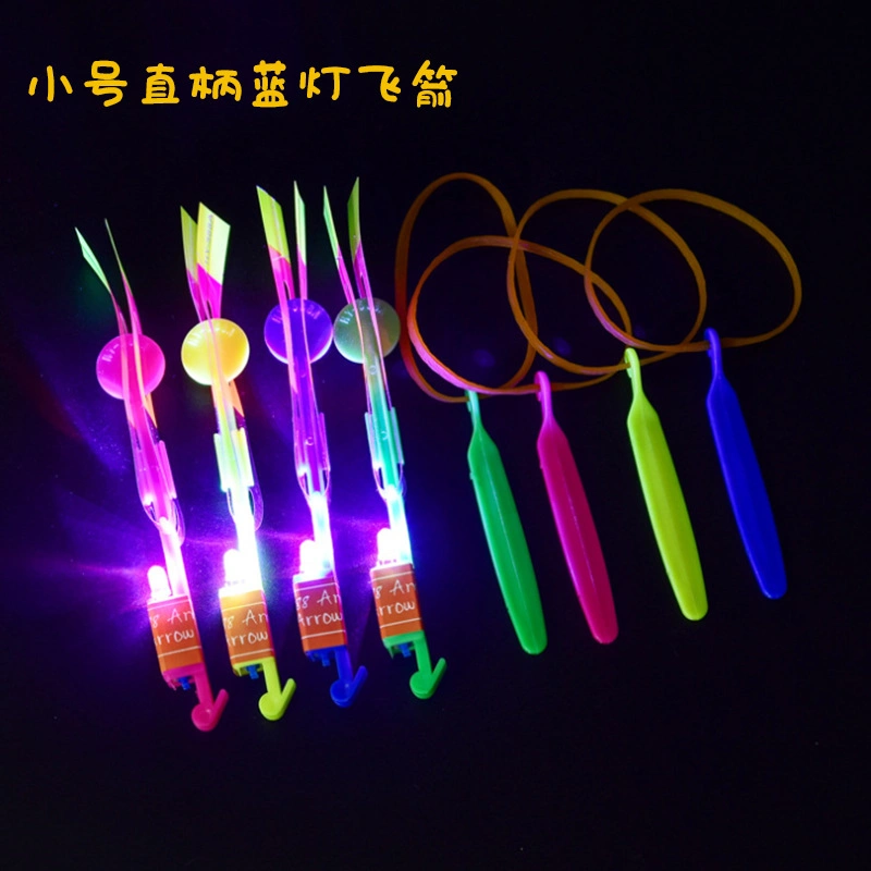 LED Light Arrow Rocket Helicopter Flying Toy Party Fun Gift Elastic Slingshot Flying Copters Birthdays Thanksgiving Christmas Day Gift Outdoor Game for Children