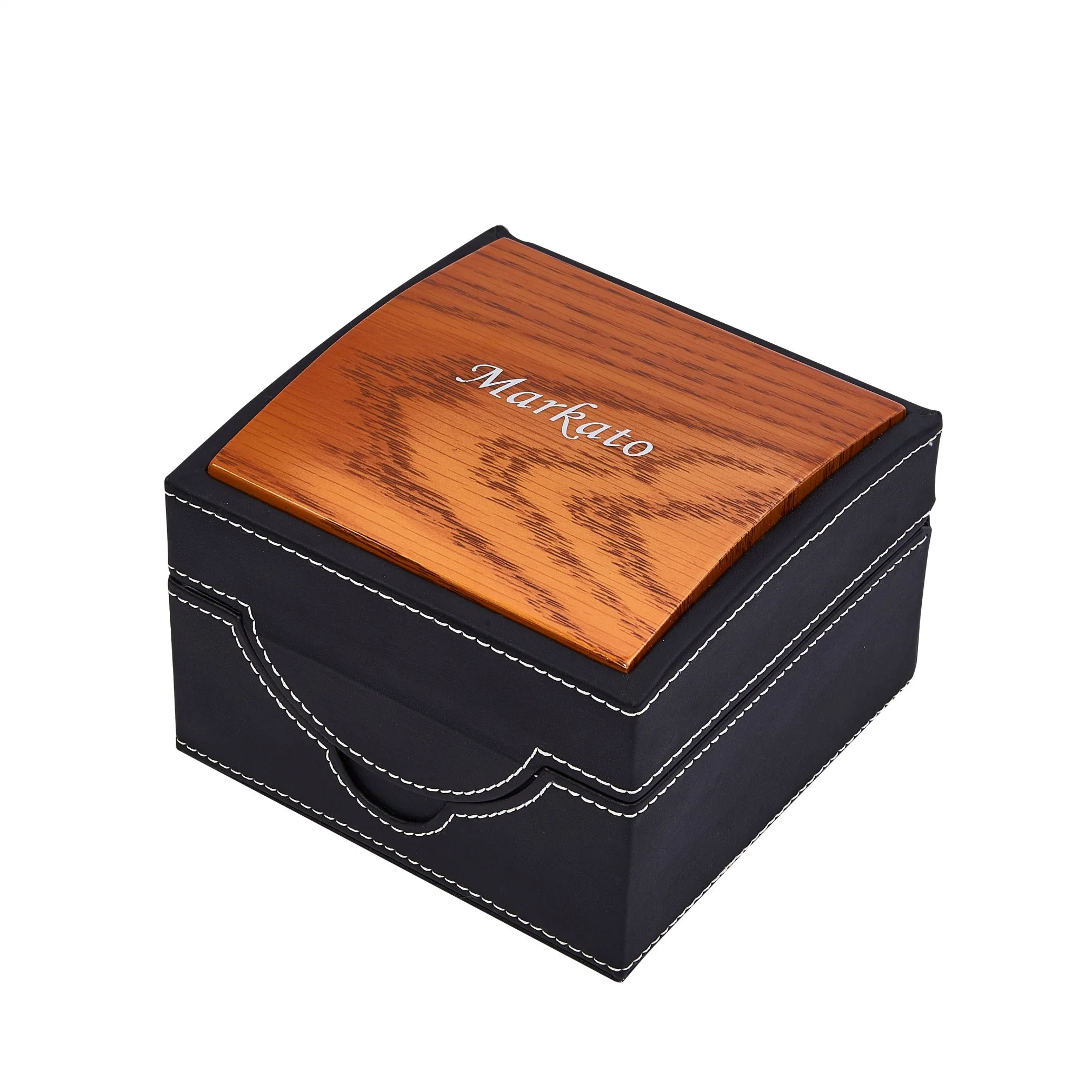 Veja o caso de embalagens de madeira retângulo PU Caixa de jóias de armazenamento de couro