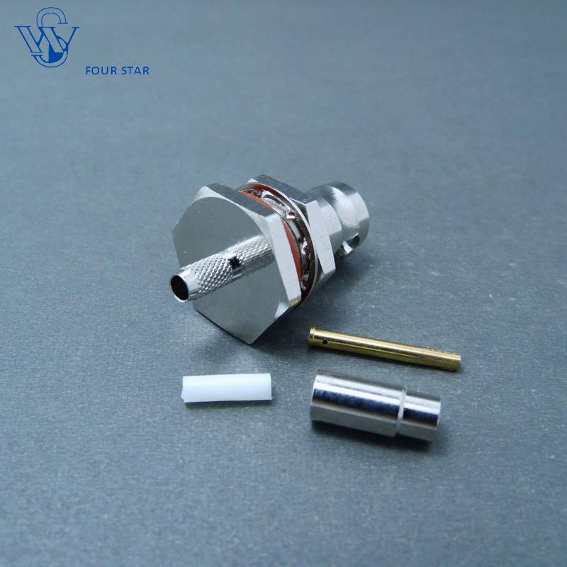 RF Coaxial Female Crimp Bulkhead BNC Jack Connector for 2c-Fb Cable