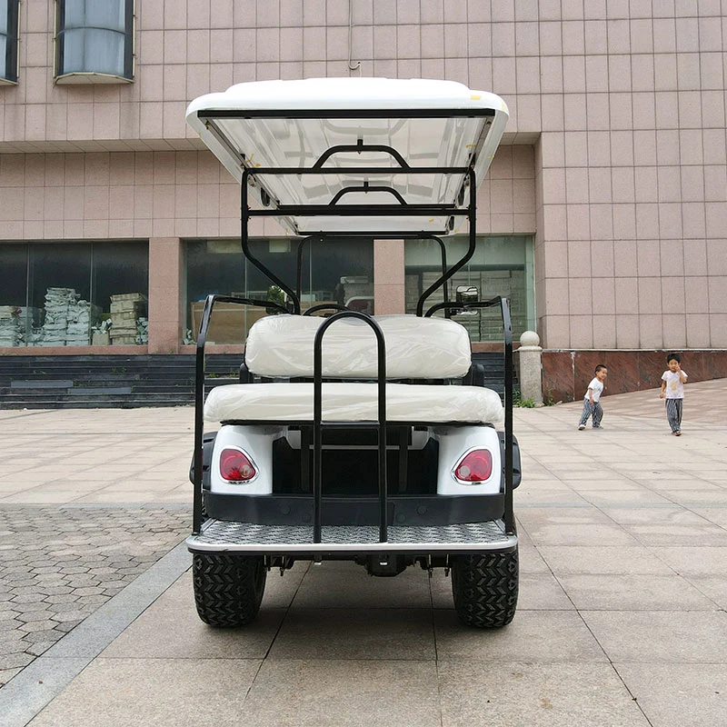 New Lifted 48V Electric Golf Carts 6 Person White off Road Golf Scooter 4+2 Seats Lithium Battery Electric Car Frame Mini Classic 4 Wheels Club Car Golf Cart