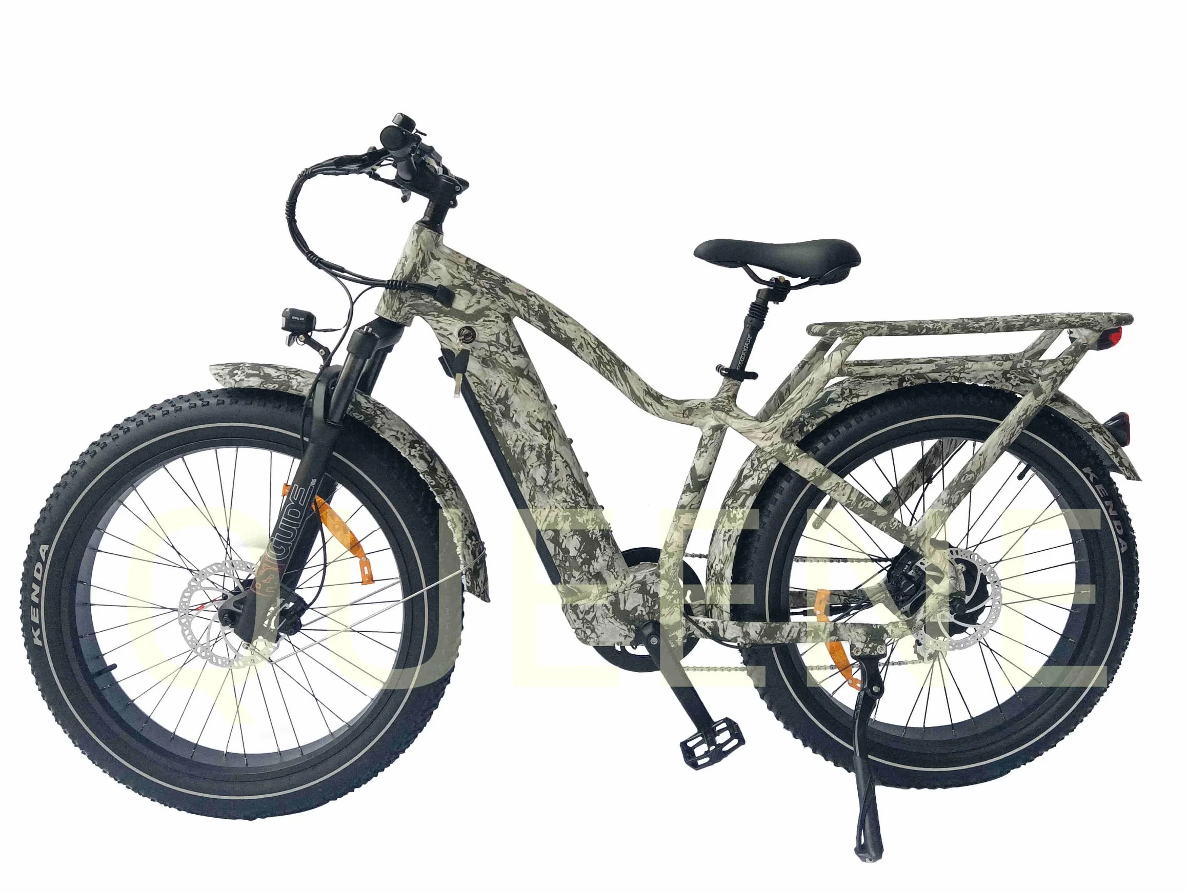 Camo Queene/ Configuración de la parte superior de 26 pulgadas neumático Fat bicicleta eléctrica 48V20Ah batería Samsung MTB Ebike potente 1000W de montaña bicicleta eléctrica de caza