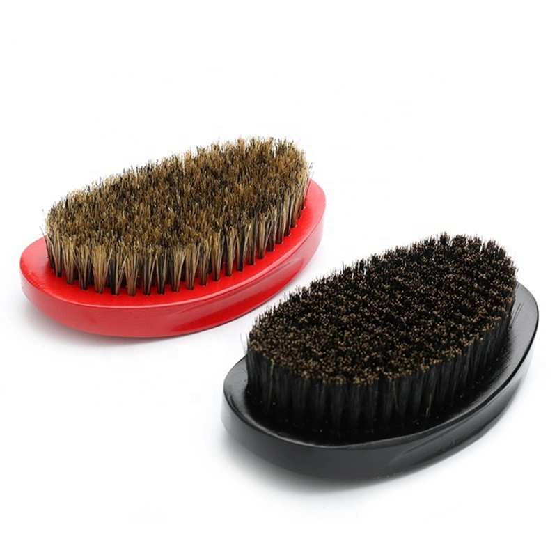 2022 Wholesale/Supplier Low MOQ 100% Boar Bristle Soft Custom Logo 360 Wave Brush Curved Wooden Beard Brush Black Hair Brush for Men