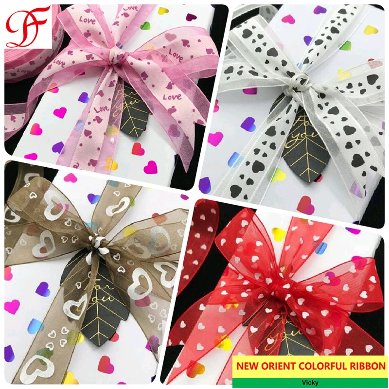Factory Satin /Grosgrain/Organza/Sheer/Gold Metallic/Stripe/Gingham Ribbon for Gifts/Christmas/Xmas/Packing/Wrapping with Printing