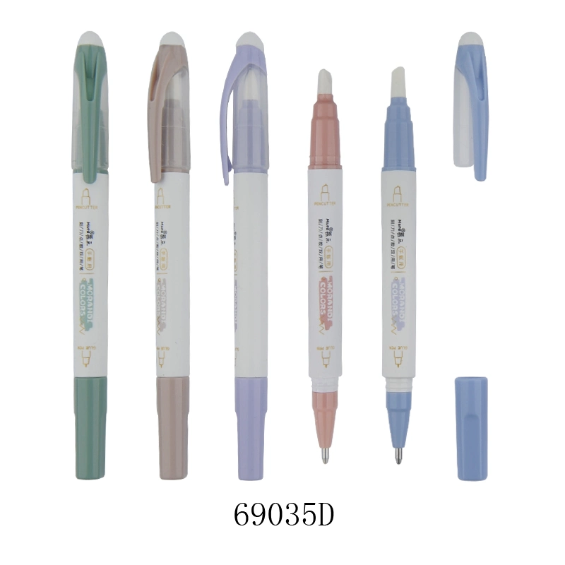 Office Supply Stationery Promotion Gift Plastic Knife Paper Cutting Ball Pen