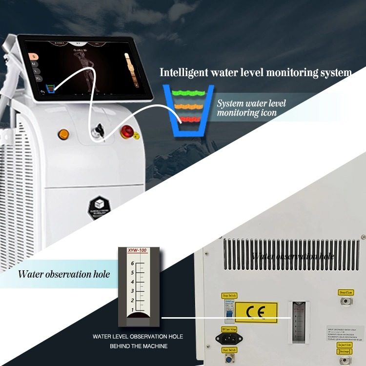 2023 Machine d'épilation au laser à diode 755 1064 808 nm professionnelle pour la vente Appareils d'épilation verticale IPL+Diode permanente et indolore Modèle 2 en 1