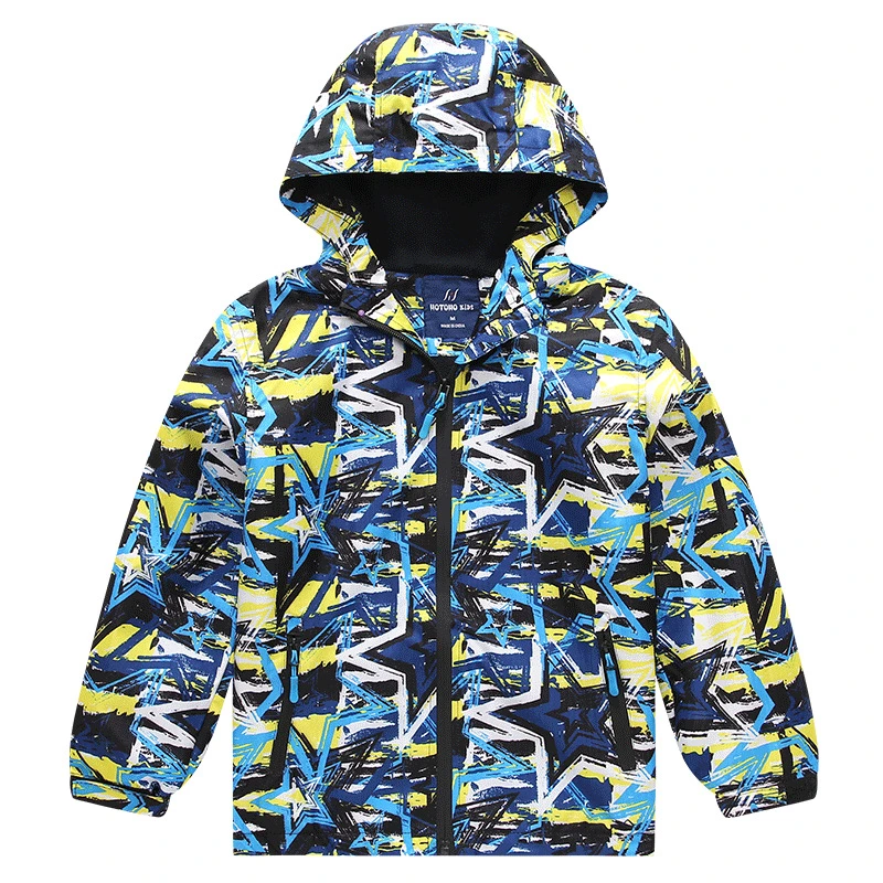 Foreign Trade Children's Clothing Boys' Jacket Autumn New Casual Hooded Children's Windbreaker Europe and The United States Camouflage Children's Rushing Jacket