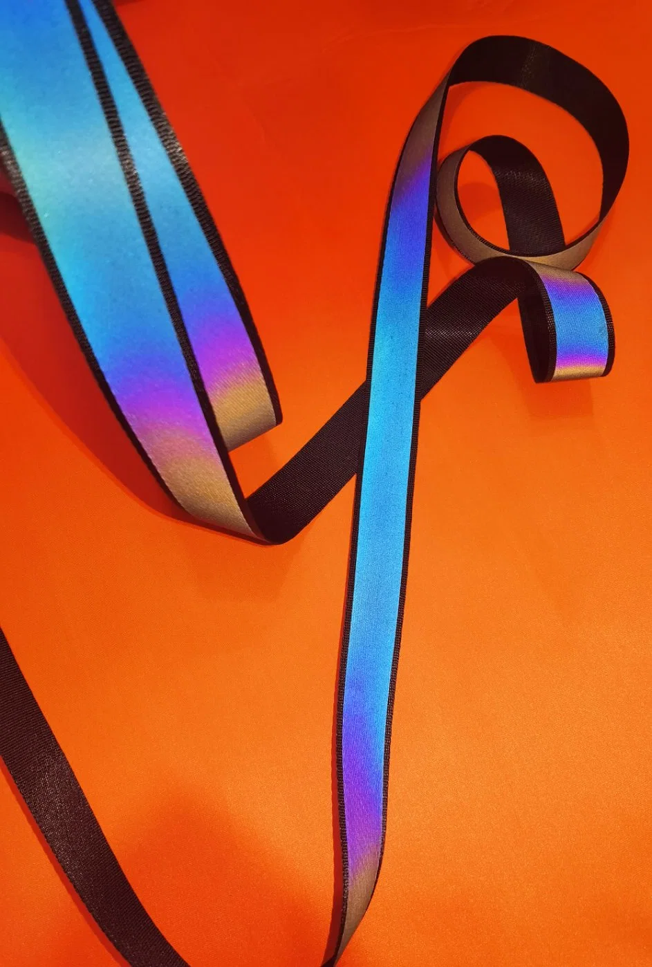 Fita preta de alta visibilidade em Costura acessórios de vestuário Vestuário tecido refletivo arco-íris