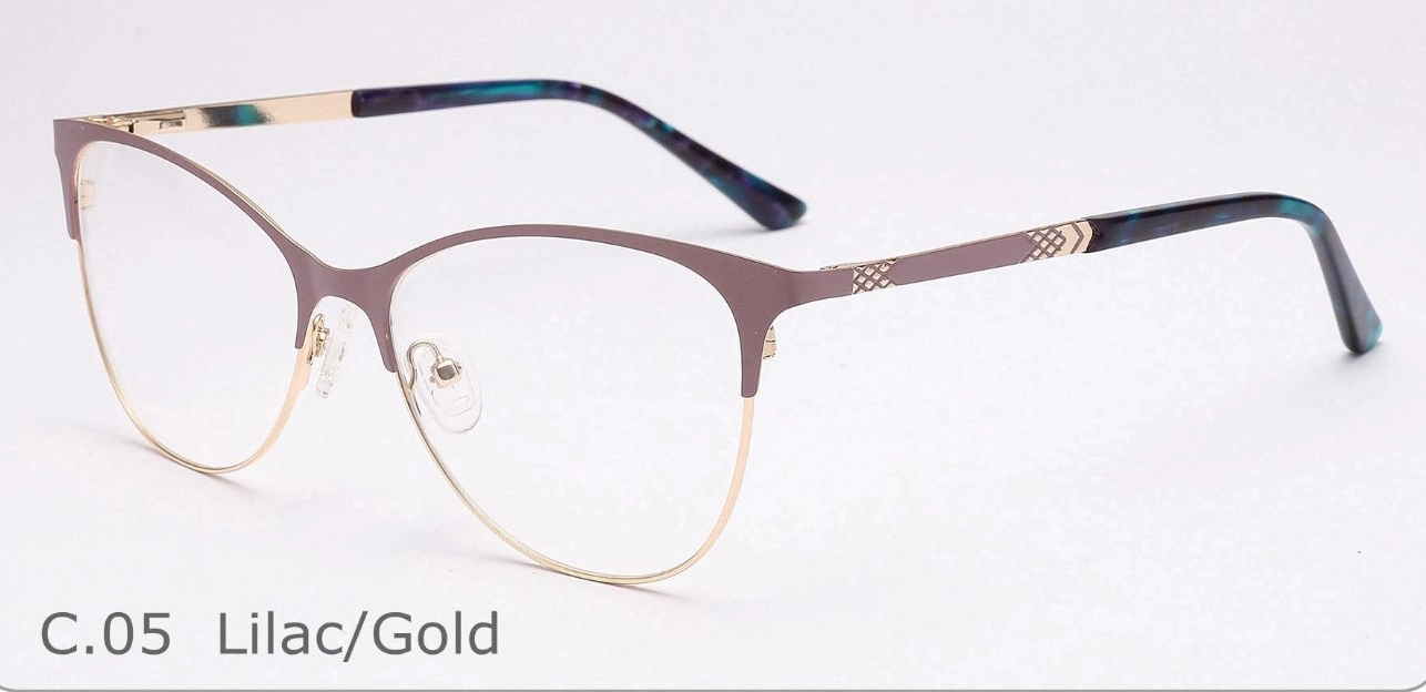 Lunettes tendance haute qualité Acetate Metal Woman verres optiques Cadres