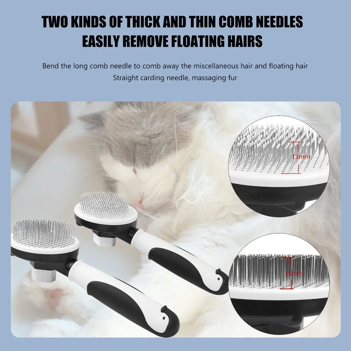 Penguin Shape Round Massage Point Pet Grooming Slicker Brush