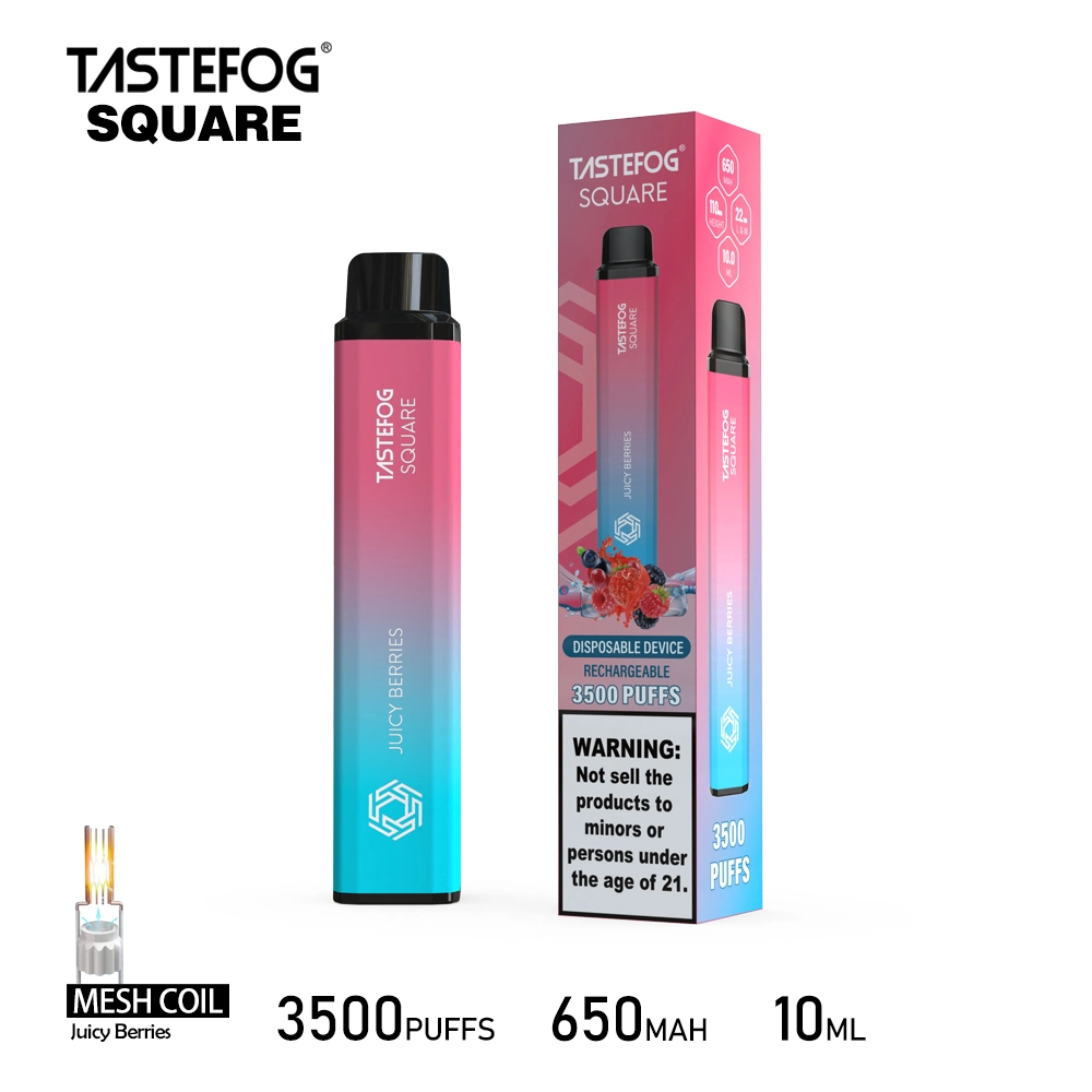 Fábrica al por mayor desechable E Cigarette Tastefog Square recargable VAPE 3500 Soplos