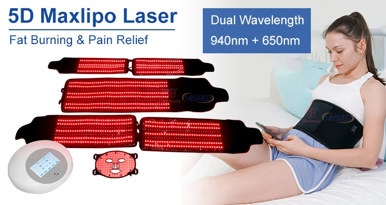 Maxlipo 5D LED Blanket láser cinturón reducción de grasa láser Lipo Máquina adelgazadora