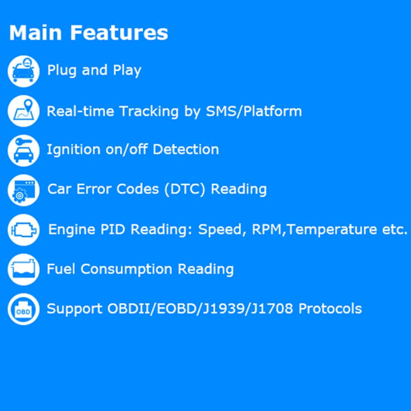 China 4G de calidad de la fábrica de automóviles Tracker OBD Dispositivo de seguimiento GPS del vehículo con leer los datos de diagnóstico de la alarma de exceso de velocidad T407