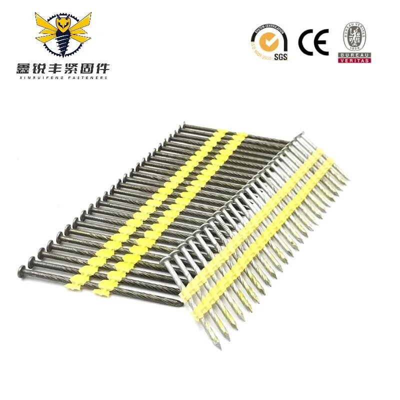 Fastener 21 Degree Framing Plastic Strip Nails Plastic Collated Strip Nails