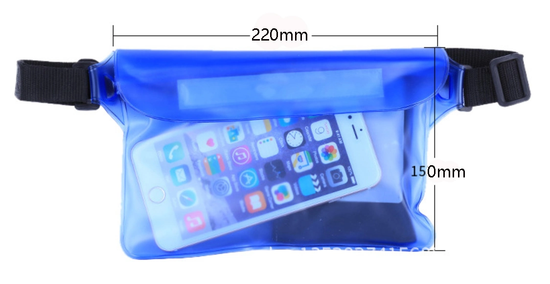 Custom IP68 Outdoor Swimming Unisex Premium Clear PVC Waterproof Waist Bag Pouch for Mobile Phone